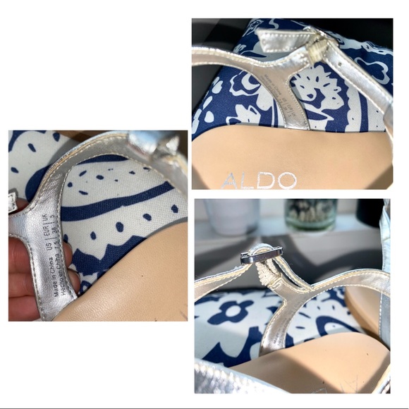 ALDO Sandals 7.5 Silver Sandals Silver Shoes - Picture 11 of 13